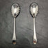 English antique silver plated serving spoon pair in case