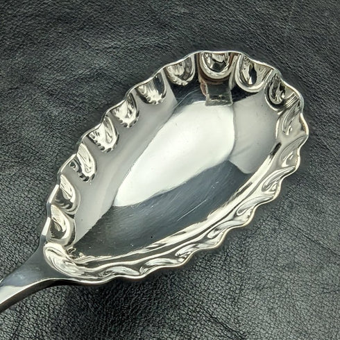 英国アンティーク シルバープレート製 サービングスプーン ペア ケース入