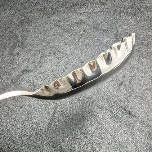 English antique silver plated serving spoon pair in case