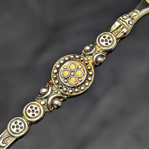 1936 British vintage sterling silver anointing spoon in paper box William Suckling