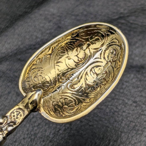 1936 British Vintage Pure Silver Annoting Spoon Mayes Mills