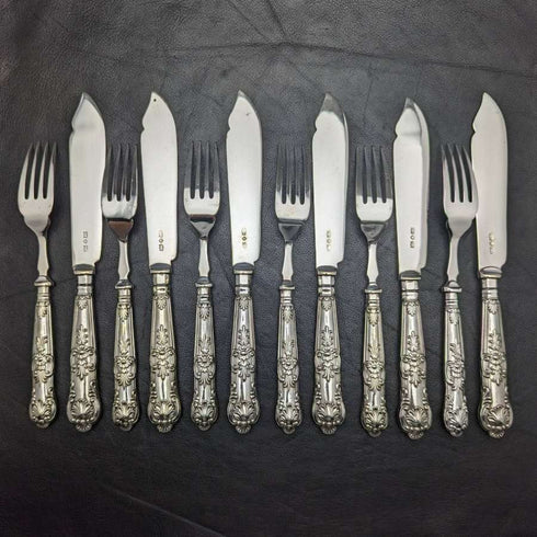 1930 British Vintage Silver Plated Cutlery Set 6x2