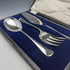 Around 1920 English antique silver plate serving cutlery 3-piece set in case