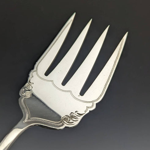 1920年頃 英国アンティーク シルバープレート製 サービングカトラリー3点セット ケース入