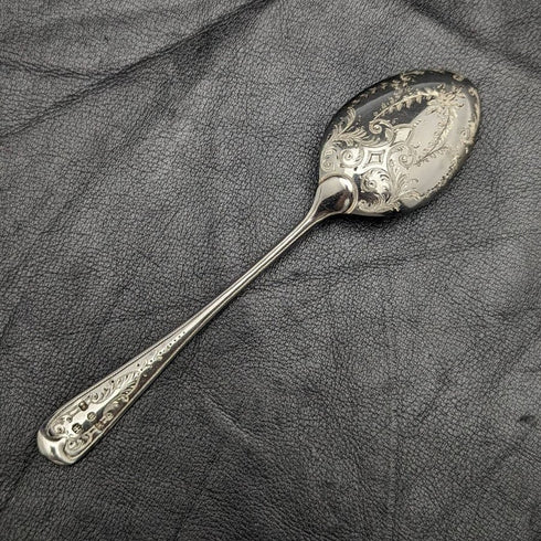 1894 年英國古董純銀勺子精美雕刻盒