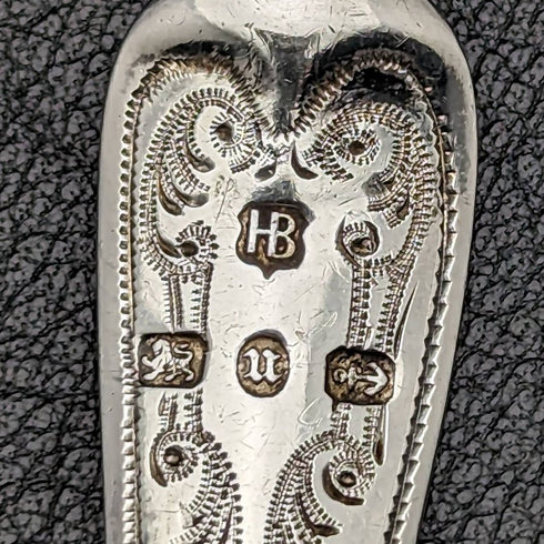 1894 年英國古董純銀勺子精美雕刻盒