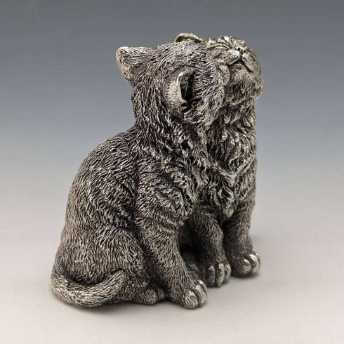 UK William Comyns Two Kittens Sterling Silver Filled Sculpture Figurine 178g