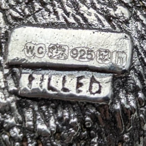 英國 William Comyns 兩隻小貓純銀填充雕塑小雕像 178 克