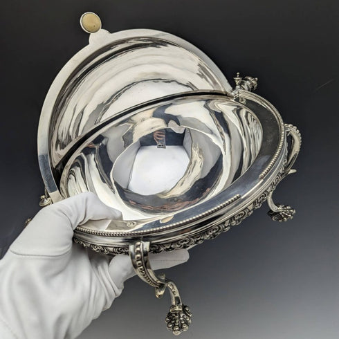 1900年頃 英国アンティーク シルバープレート製 ブレックファーストディッシュ MARTIN HALL