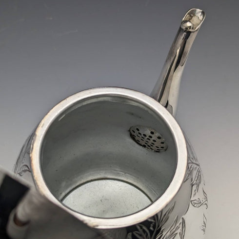 English vintage plate pewter 3-piece teapot set