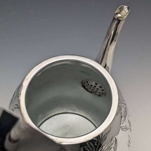 English vintage plate pewter 3-piece teapot set