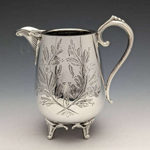 English vintage plate pewter 3-piece teapot set