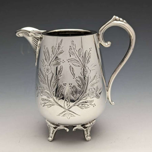 English vintage plate pewter 3-piece teapot set