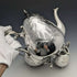 English vintage plate pewter 3-piece teapot set