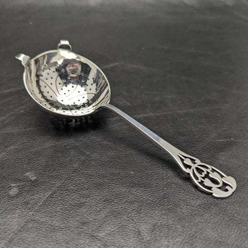 1917 年英國古董純銀濾茶器