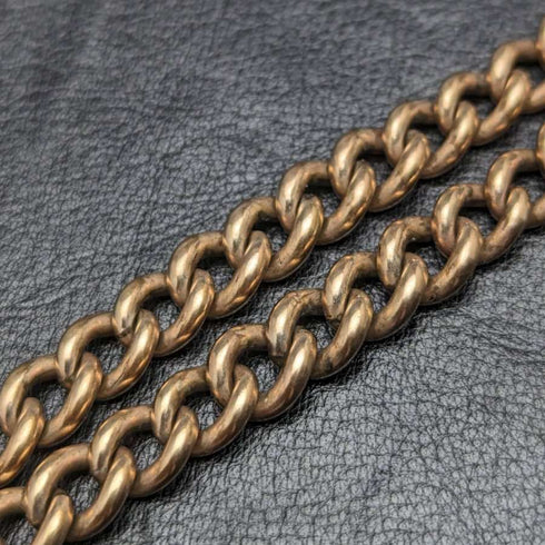 Cadena Albert doble de oro laminado, antigüedad británica, 46g, sin dije