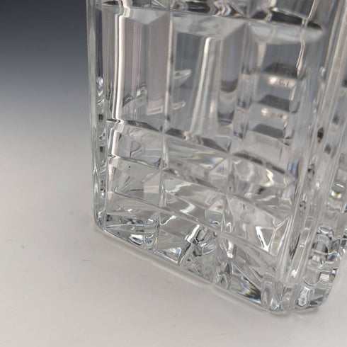 1981年 英国ヴィンテージ カットガラス 角型デキャンタ 純銀装飾 2100g