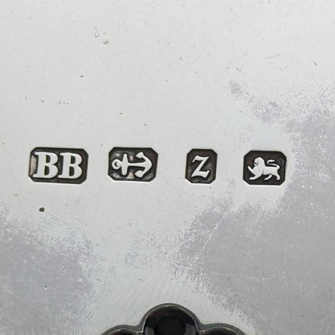 1899 British Antique Sterling Silver Salva Card Tray Diameter 21.5cm 400g Barker Bros