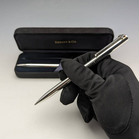 US Vintage Tiffany Sterling Silver Propulsion Pencil & Ballpoint Pen in Case