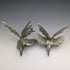 British Vintage Pewter Chicken Figurine Pair
