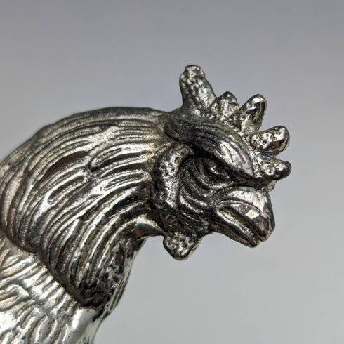 British Vintage Pewter Chicken Figurine Pair