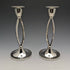 British vintage silver plate candle stand candlestick pair