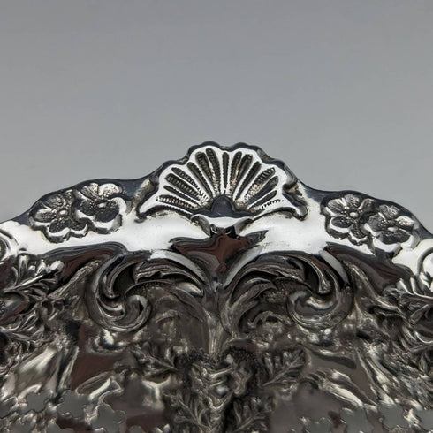 1897 British Antique Pure Silver Bonbon Dish Diameter 15cm William Neale