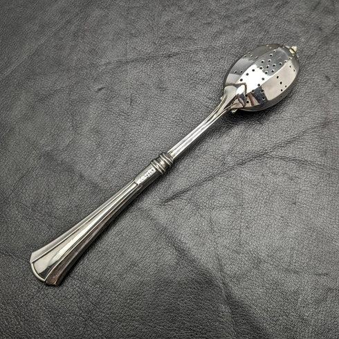 US antique sterling silver tea infuser in case