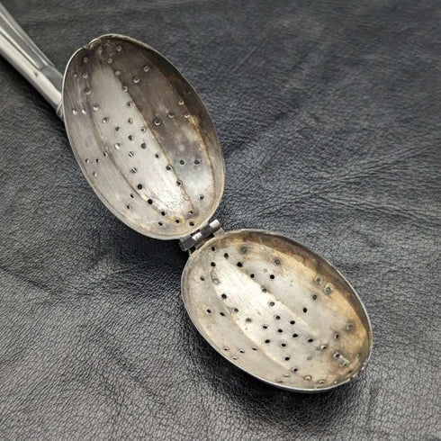 US antique sterling silver tea infuser in case
