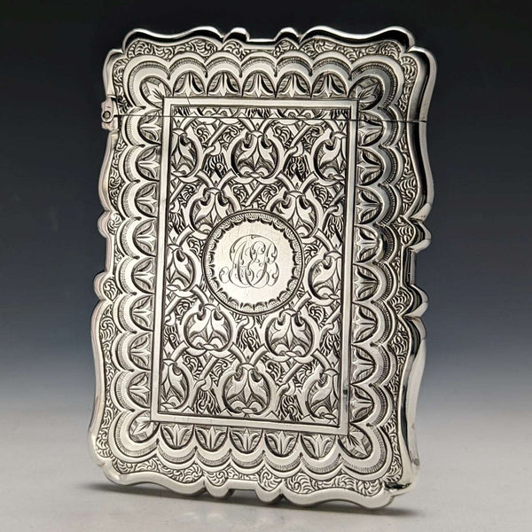 1870年 英国アンティーク 純銀(925シルバー)カードケース 60g Frederick Marson