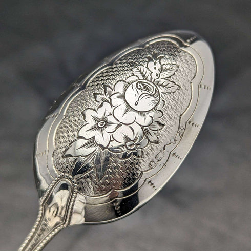 1872年 英国アンティーク 純銀製クリスニングカトラリーセット ケース入