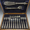 1929 British Vintage Pure Silver (925 Silver) Handle Fish Cutlery 6x2 & Server Set CH Beatson Wooden Boxed