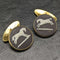 British Vintage Wedgwood Horse Relief Sterling Silver Cufflinks with Gold Decoration