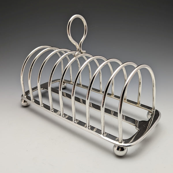 Around 1900 British Antique Silver Plate Large Toast Rack 438g