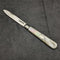 1897 British Antique Folding Pen Knife White Pearl Handle Pure Silver Blade