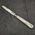 1897 British Antique Folding Pen Knife White Pearl Handle Pure Silver Blade