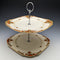 2 tier cake stand with British vintage porcelain plate