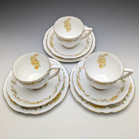 1940年頃 英国グラッドストーン ティーカップトリオ 3セット