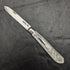 1902 British Antique White Pearl Carved Handle Pure Silver Blade Folding Pen Knife