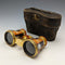 French antique multi white butterfly shell decoration opera glasses binoculars in case