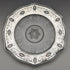 US vintage sterling silver rim decorated cut glass plate diameter 19cm