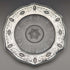 US vintage sterling silver rim decorated cut glass plate diameter 19cm