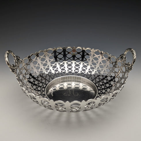 1911年 英国アンティーク 純銀製ボウル ピアス装飾 452g MAPPIN&WEBB