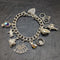 British vintage sterling silver charm bracelet 71g
