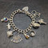 British vintage sterling silver charm bracelet 71g