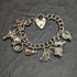 British vintage sterling silver charm bracelet 71g