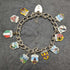 Pulsera de dijes de plata esterlina vintage británica, 23 g