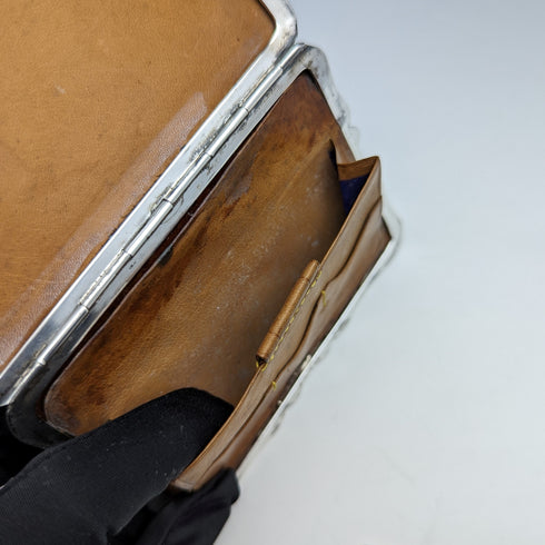 1889 British Antique Sterling Silver Double Open Card Case 123g Deakin and Francis