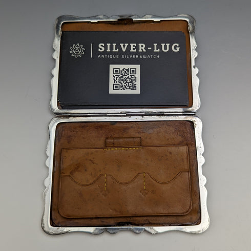 1889 British Antique Sterling Silver Double Open Card Case 123g Deakin and Francis