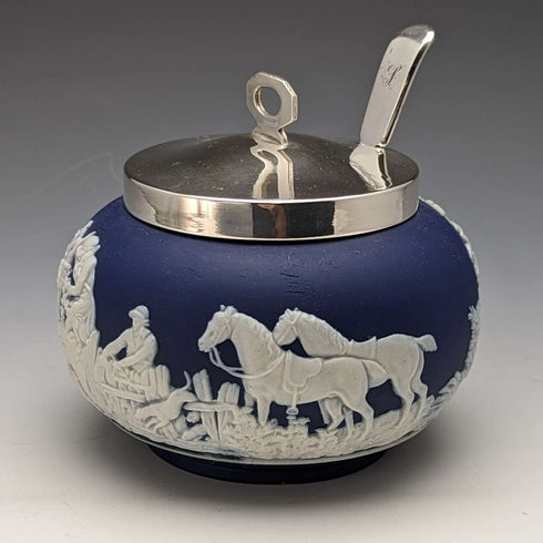 英国古董 Jasperware 糖罐 William Adams